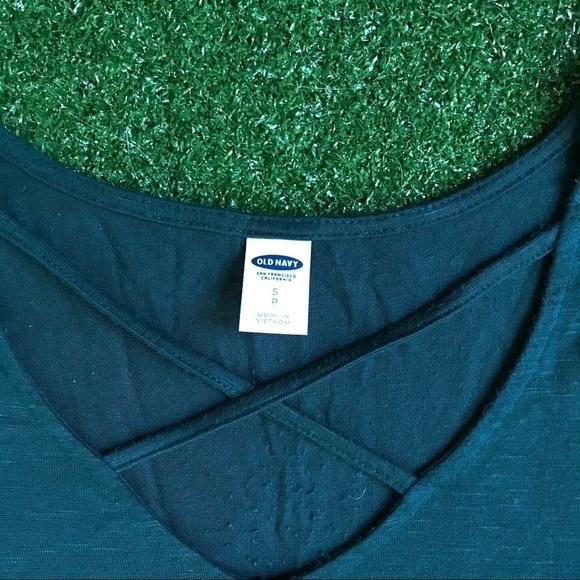 Old Navy Turquoise Criss Cross Long Sleeve - Picture 3 of 3